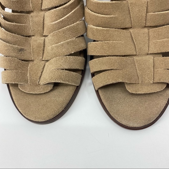 Crevo Hazelle Sandals Tan Suede Block Heel Size 8.5 - Picture 6 of 12